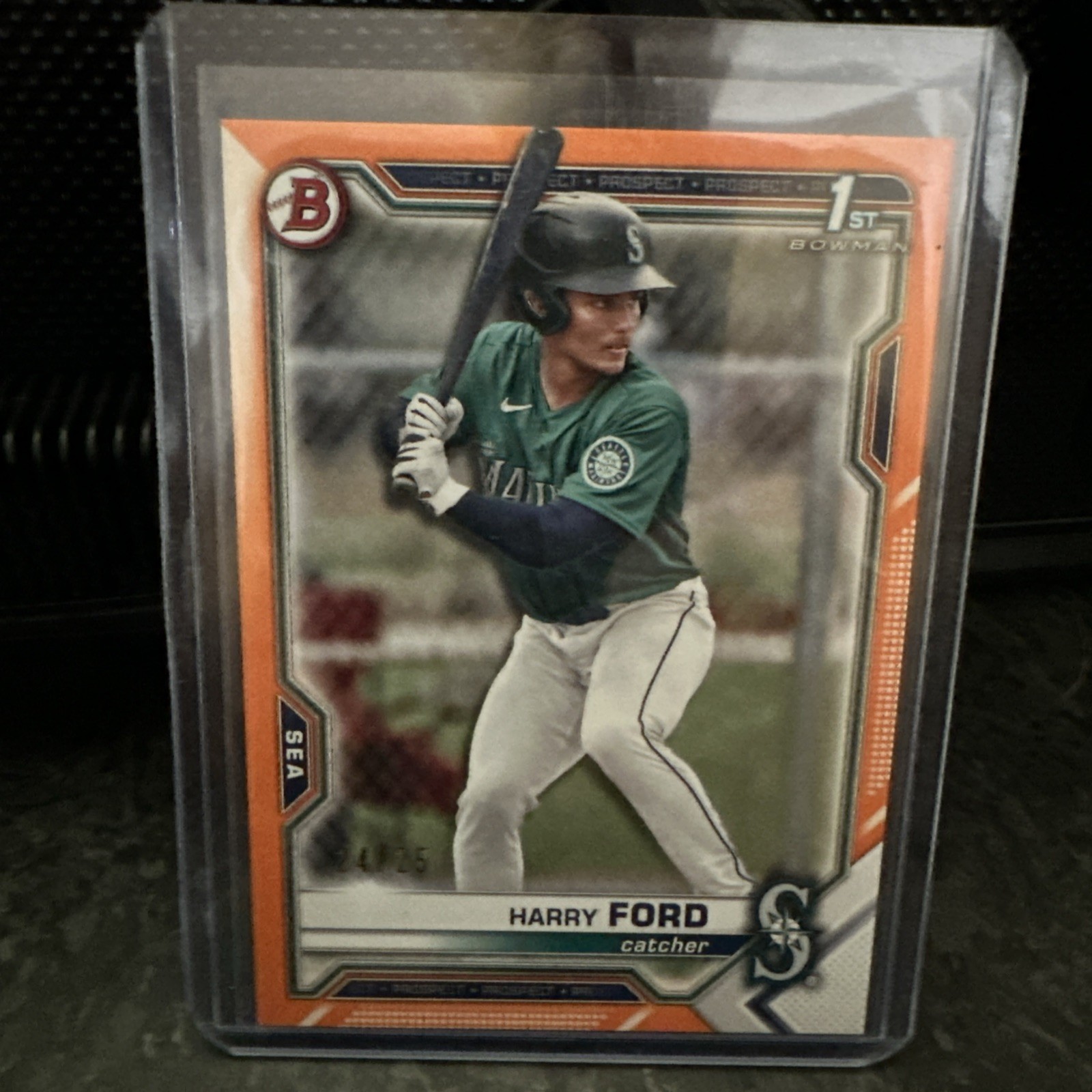 Harry Ford 2021 Bowman Draft Prospect 1st Orange Parallel /25 Mariners BD-1