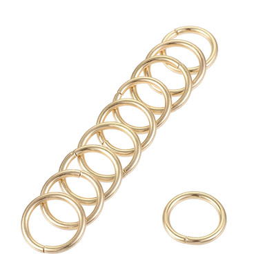 8mm Metal O Rings Non-Welded for Straps Bags Belts DIY Gold Tone 20pcs