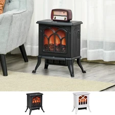 HOMCOM Living Room Electric Fireplace Stove Heater, 750W/1500W