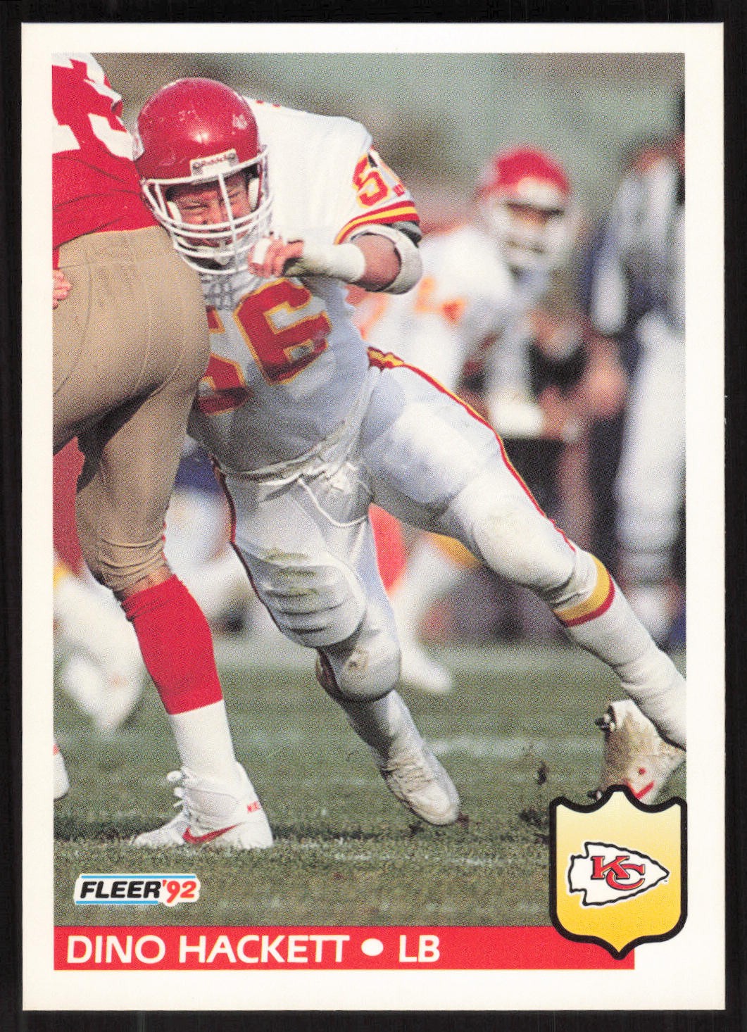 Dino Hackett, 1992 Fleer, #172, Kansas City Chiefs,