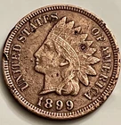 1899 Indian Head Cent Penny Circulated Readable Date Solid Reverse JC1933