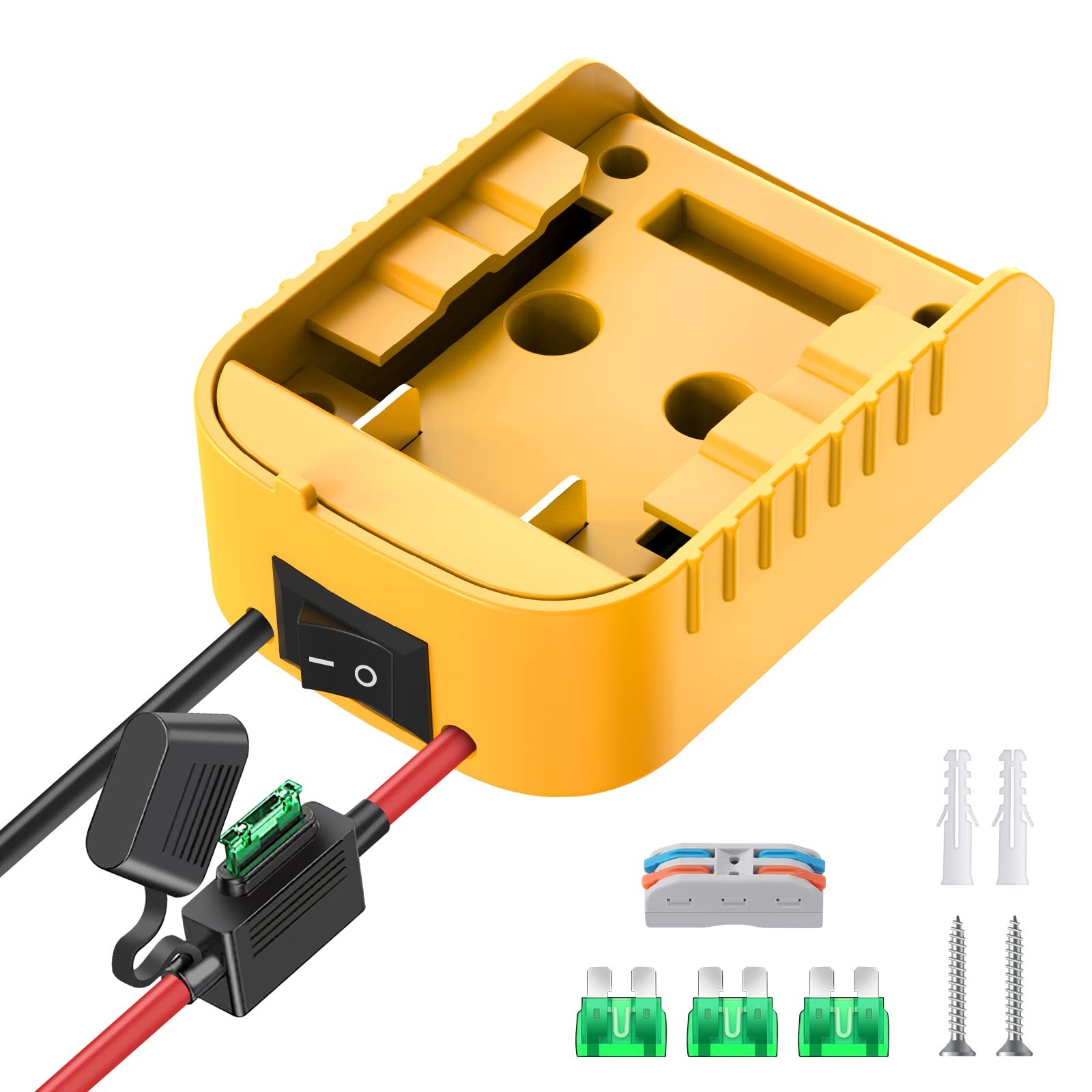Power Wheels Adapter for Dewalt 20V Battery 1 Pack, Yellow