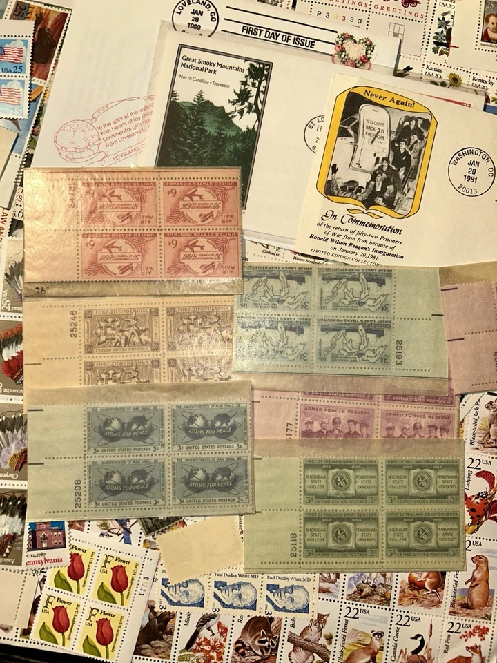 100s of U.S. Stamps Unused Unhinged First Day Issues, Commems, Collectible,PBs - Image 3 of 4