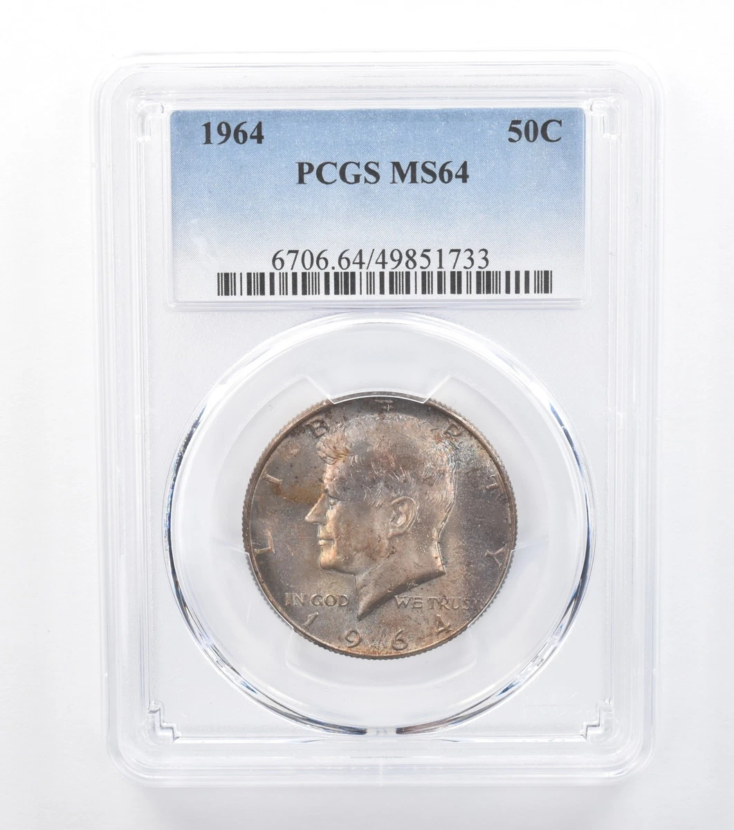 PCGS Certified MS 64 Graded 1964 Kennedy US Half Dollars (1964-Now