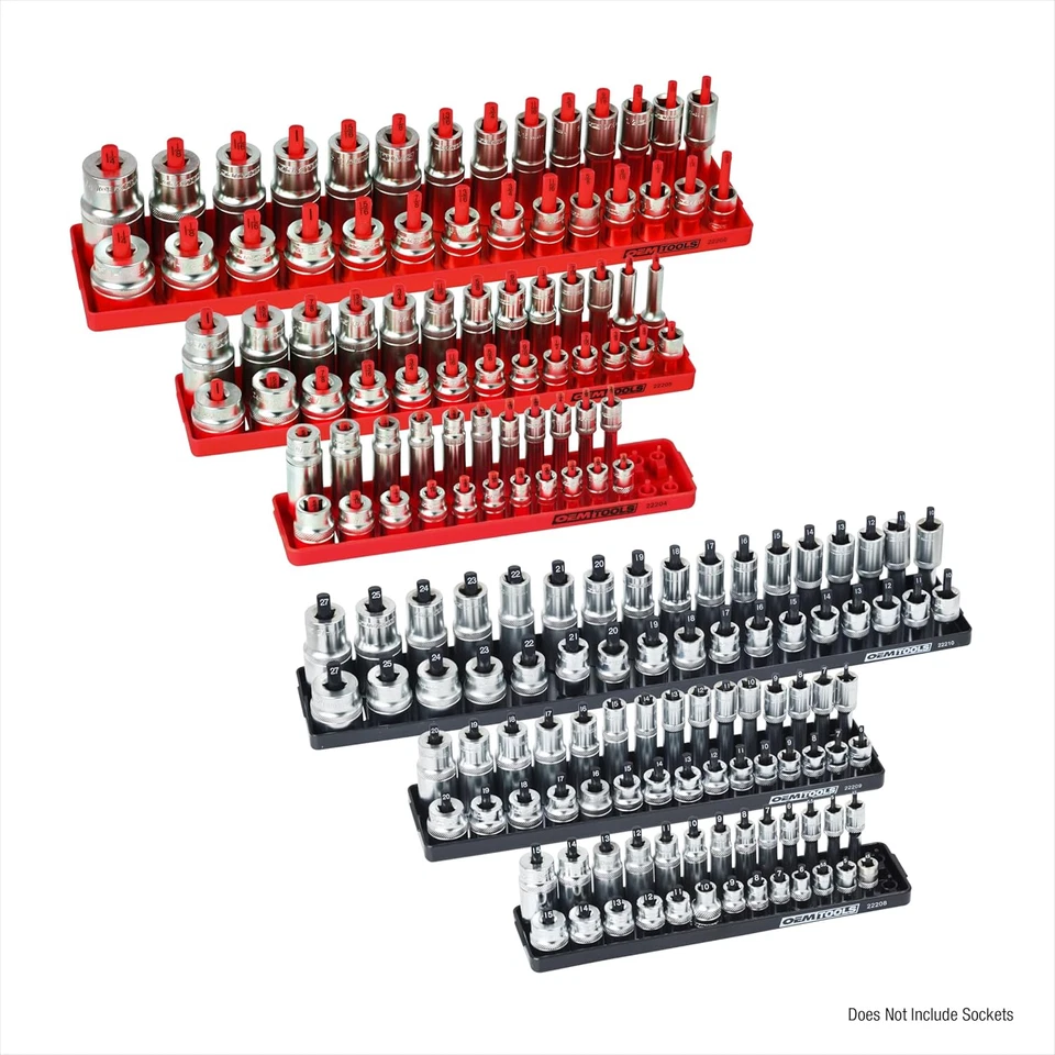 OEMTOOLS 22234 Socket Organizer, 6 Piece Socket Organizers, SAE and Metric, Sock - Image 2 of 4