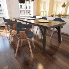 4x Sedie da Pranzo in Tessuto e Legno Curvo Soggiorno Cucina Seggiole vidaXL