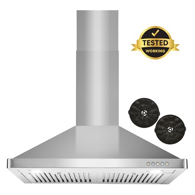 30 in. WALL MOUNT EXHAUST HOOD VENT HOOD (OPEN BOX) STAINLESS STEEL, DUCTLESS
