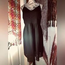 3 Pink Hearts Black Lace Dress w/ adjustable thin straps and Cut-Out Detailing