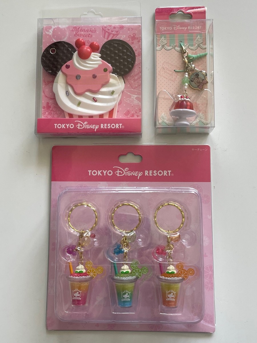 Tokyo Disney Resort Souvenir Set of 3 Mobile phone strap,Mirror