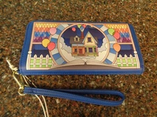 Disney Pixar Up House Tech Wallet Stained Glass Portrait Wristlet Loungefly NWT