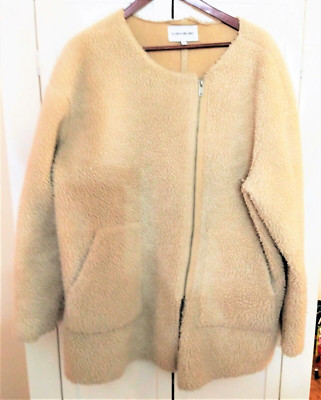 Elizabeth And James Sand/Tan Shearling/Sherpa & Faux Suede Coat Size XXL    VGUC