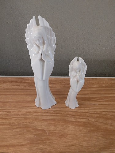 1989 RECO Anbetung betender Engel Porzellan Statue Figuren 2er Set