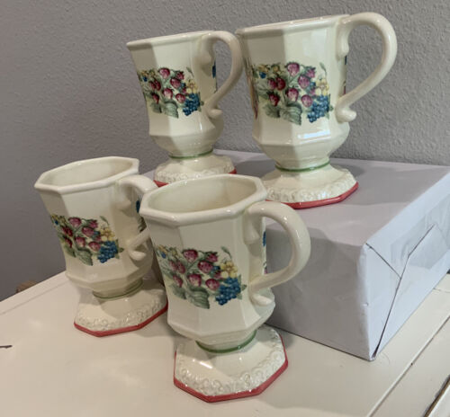 Lote de 4 tazas de café con pedestal con patas Avon Sweet Country Harvest de colección - Imagen 3 de 6