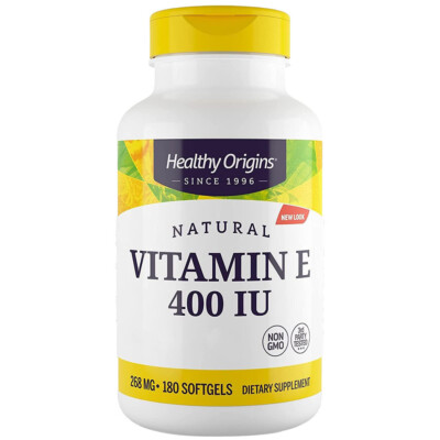 Healthy Origins, Natural Vitamin E, 400IU, 180 Weichkapseln - Blitzversand