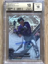 2017 Topps High Tek Autos TREVOR STORY #HTTS BGS PRISTINE 10 AUTO 10