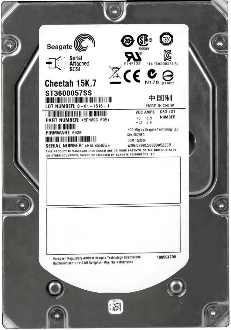 Seagate Cheetah 15K.7 ST3600057SS 600GB 15K RPM 16MB SAS 3.5