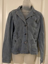 Rare 1980s Vintage Ralph Lauren Polo Denim Blazer Jacket 100 Cotton Large
