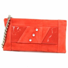 Borsetta donna borsa clutch a mano da sera cerimonia pelle Annaluna 191 corallo