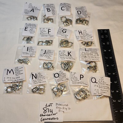 LOT Vtg Rhinestone in Silver Tone  Round Oval Pear Octagon Connector setting 814