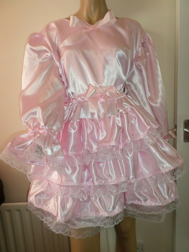 ADULT BABY SISSY PINK SATIN PRETTY 