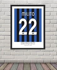 Poster 30x40 Riproduzione Maglia Diego Milito Inter - art print vintage