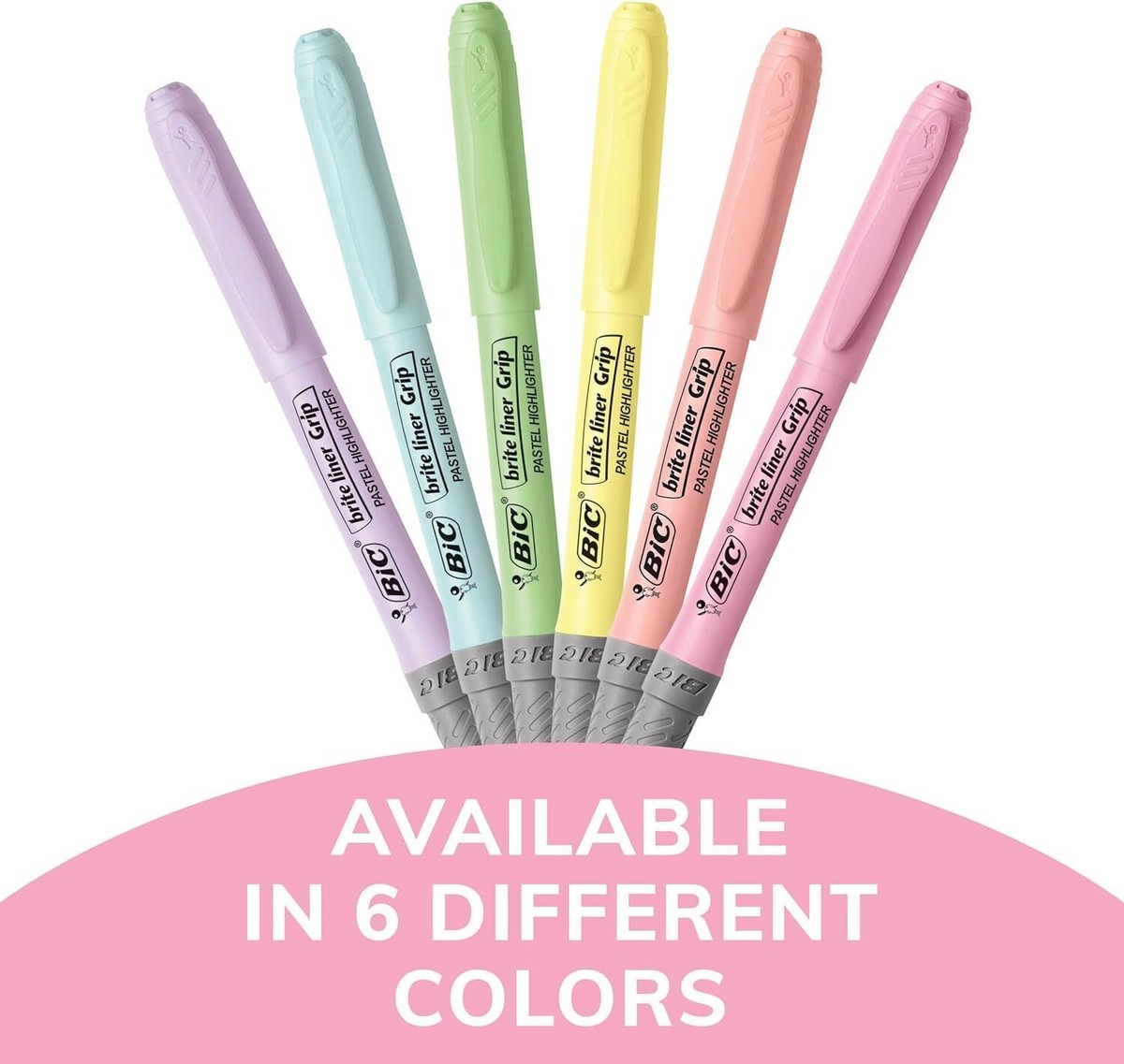 BIC Brite Liner Grip Highlighters, Chisel Marker Point Style, Assorted - View #11