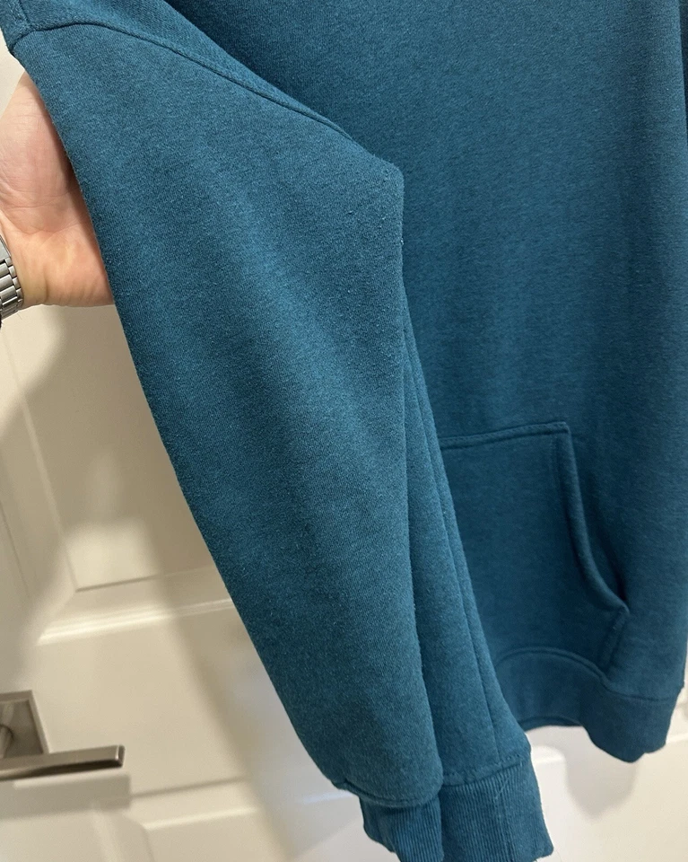 Danskin Sweatshirt Women's Small Teal Front Pocket Cotton Blend StretchPullover  - Image 4 of 4