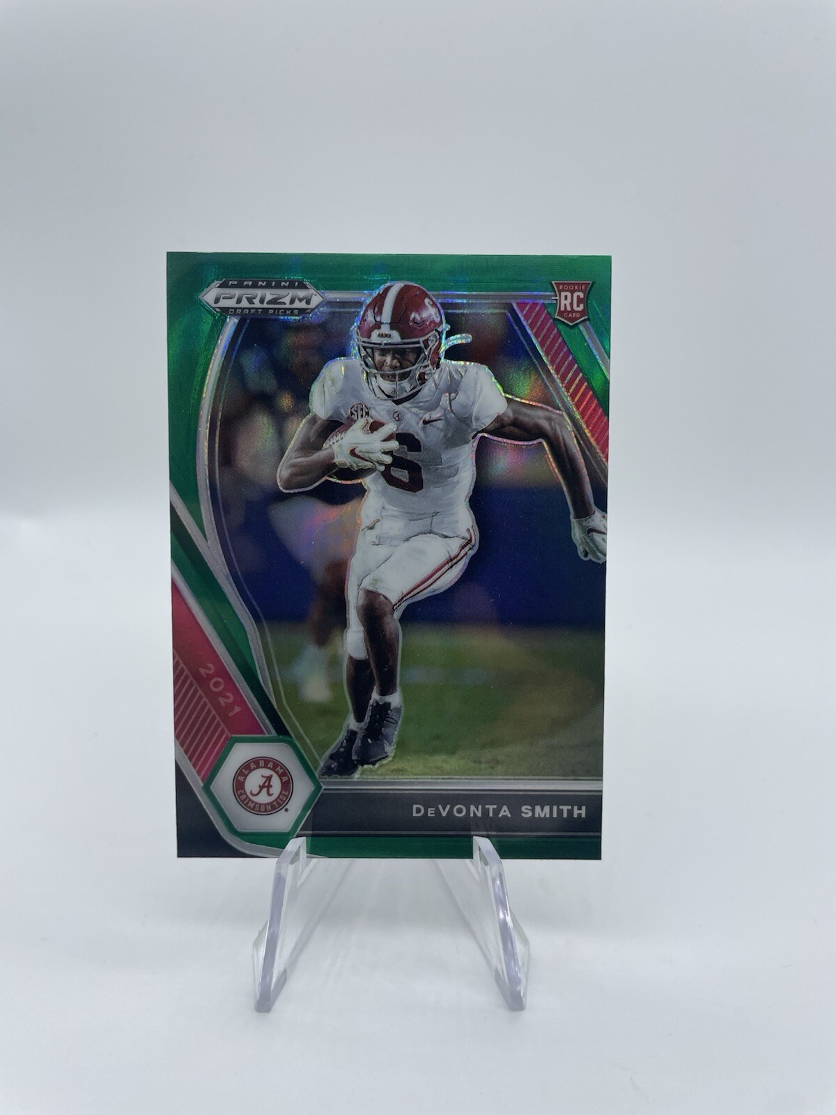 2021 Panini Prizm Draft Picks DeVonta Smith GREEN PRIZM ROOKIE #101 Alabama