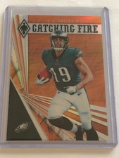 2019 Panini Phoenix J.J. Arcega-Whiteside #/99 Orange Catching Fire Eagles