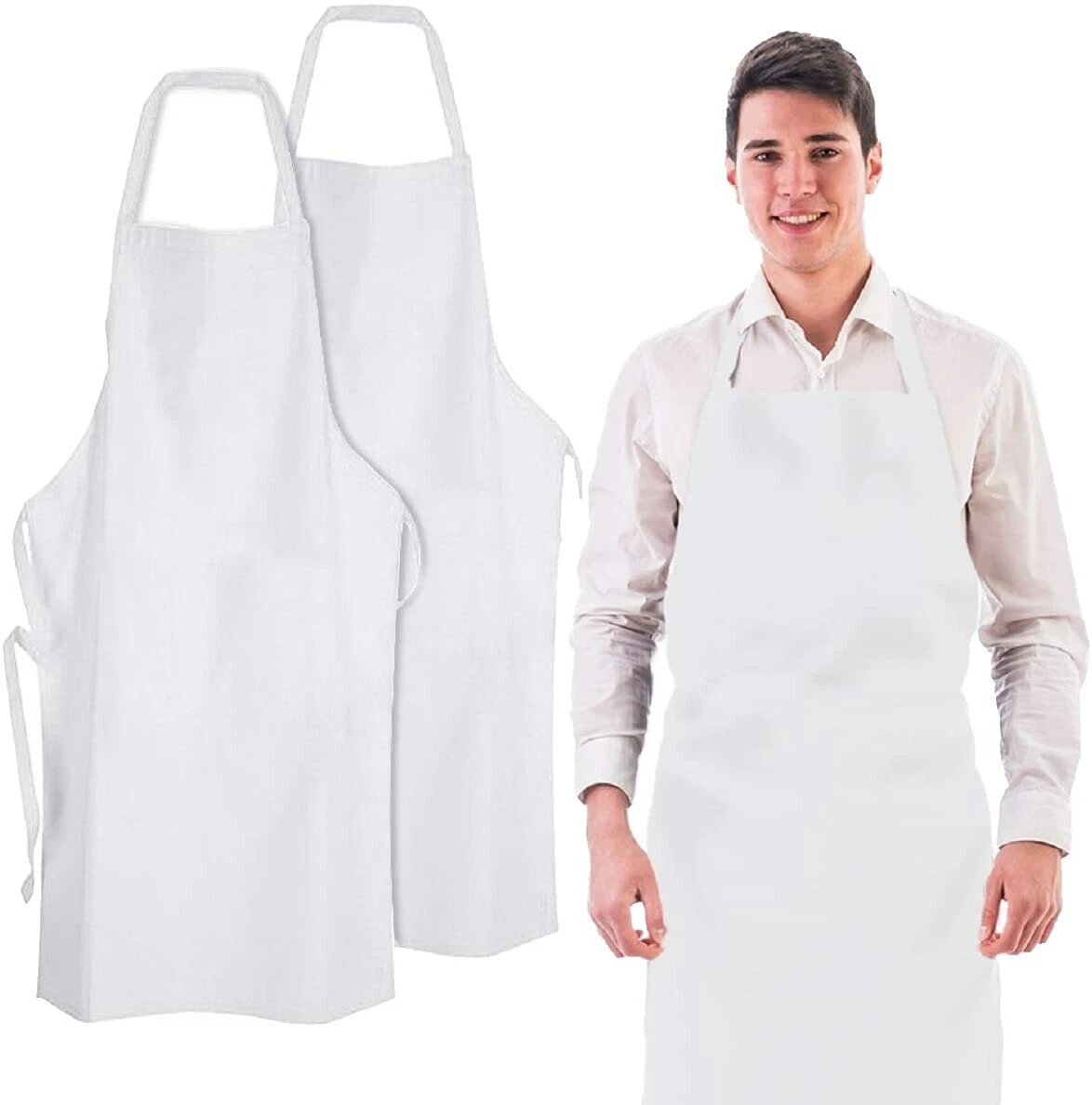Solid Pattern Contemporary 100% Polyester Kitchen Aprons