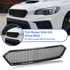 Front Bumper Grille Mesh Grill For Subaru Impreza WRX STI 2018-2021 Gloss Black