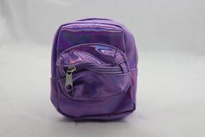 SHINY PURPLE--MINI BACKPACK CLIP ON keyring and Bag Charm Accessory