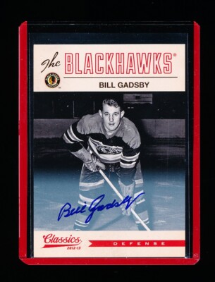 2012 PANINI CLASSICS HOCKEY SIGNATURES BILL GADSBY AUTO BLACKHAWKS