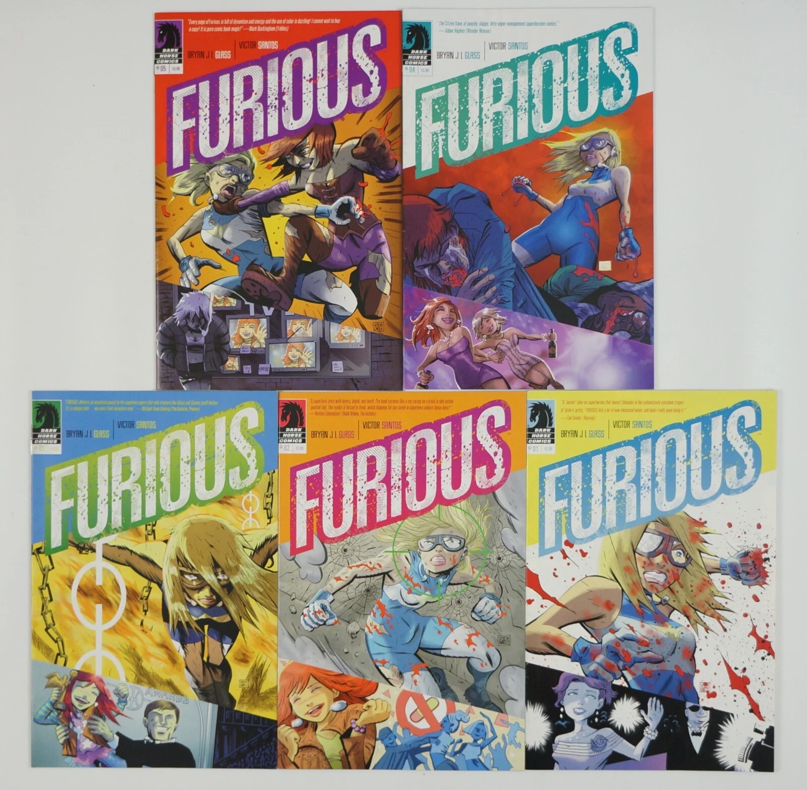 Furious #1 5 VF NM complete series   dark horse comics bad girl   bryan jl glass