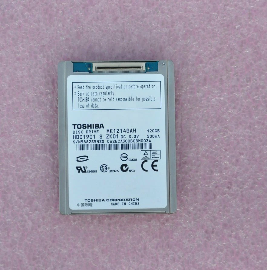 120GB Toshiba MK1214GAH 4200 RPM 1.8" ZIF/CE Hard Drive HDD - Image 3 of 3