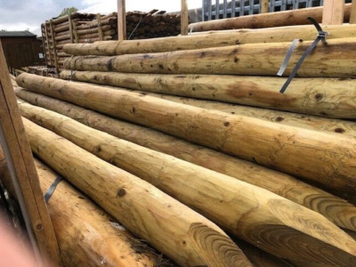 2.4m x 75/100mm round fence post | eBay UK