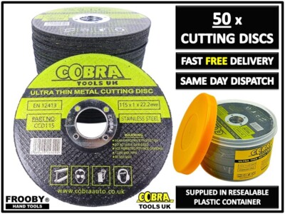 50 x 115 mm 4,5'' DÜNNE METALL-TRENNKLINGE SCHEIBE FÜR STAHL & ROSTFREI FÜR SCHLEIFER