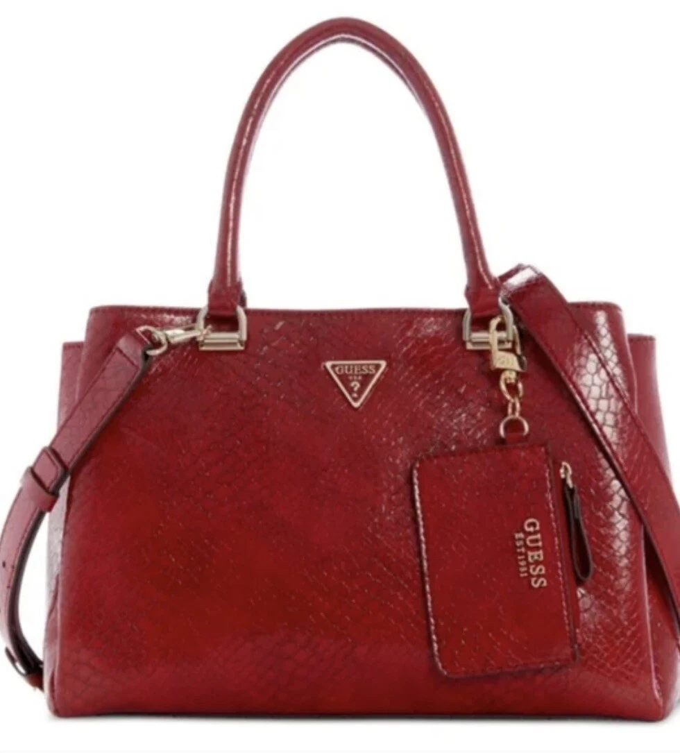 NWT GUESS MOONLIGHT PYTHON RED SHOULDER PURSE