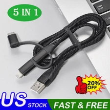 5 in 1 Fast USB Charging Cable Universal Multi Function Cell Phone Charger Cord