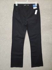 Old Navy Straight Leg Built In Tough Pants Youth Boys 18 Black Adj Waist NEW