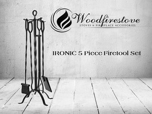 Fireplace Wood Fire Accessories Ironlc Rustic 5 Piece