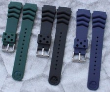 Genuine Seiko Z22 Watch Band Diver SKX171SKX173 18-22mm Black Rubber Curved Vent