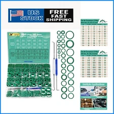 Versatile 595 Pcs O-Ring Kit for Automotive A/C & Faucet Repairs - Green Rubber