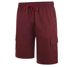Mens Kam Combat Shorts King Size Knee Length Cargo Pockets Drawstring 2XL-8XL