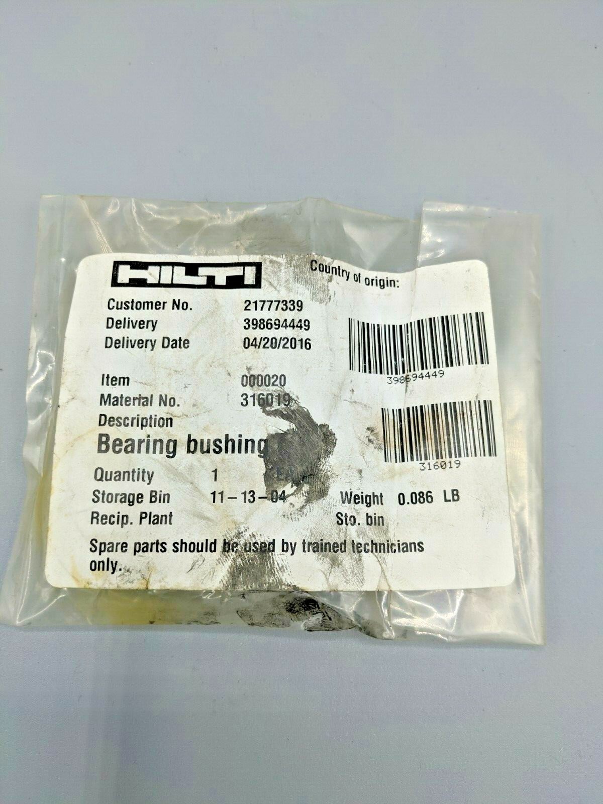 Hilti "New" 316019 Bearing Bushing | eBay