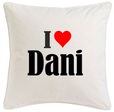 KISSENBEZUG I LOVE DANI 40CMX40CM AUS MIKROFASER