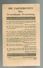 Original USA WW 2 Surrender Leaflet Dropped on German Troops Party Bigwigs USAAF
