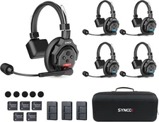 SYNCO XTALK Wireless Intercom Headset System 350M/1148FT Real-time Monitoring