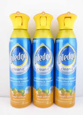 Pledge Antibacterial Multi Surface Cleaner, CITRUS, 9.7 oz ea, 3 PACK FREE SHIP!