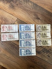 Jugoslawische Dinara Geldscheine Set &ndash; Historische Banknoten